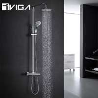 Hot Selling Sanitary Ware Stainless Steel Brass Bathroom Rain Mixer Thermostatic Shower Faucet Sets