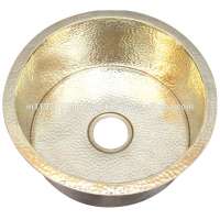 Shiny Brass Hammered Round Sink