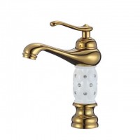 Nanan guanshu sanitary ware China industrial high quality  waterfall basin mixer single cold gold faucet