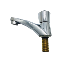 Single Cold Brass Faucet in basin Factory Supply Hot Sale Zinc Surface Finish Deck mount Tap Silver Body Cross